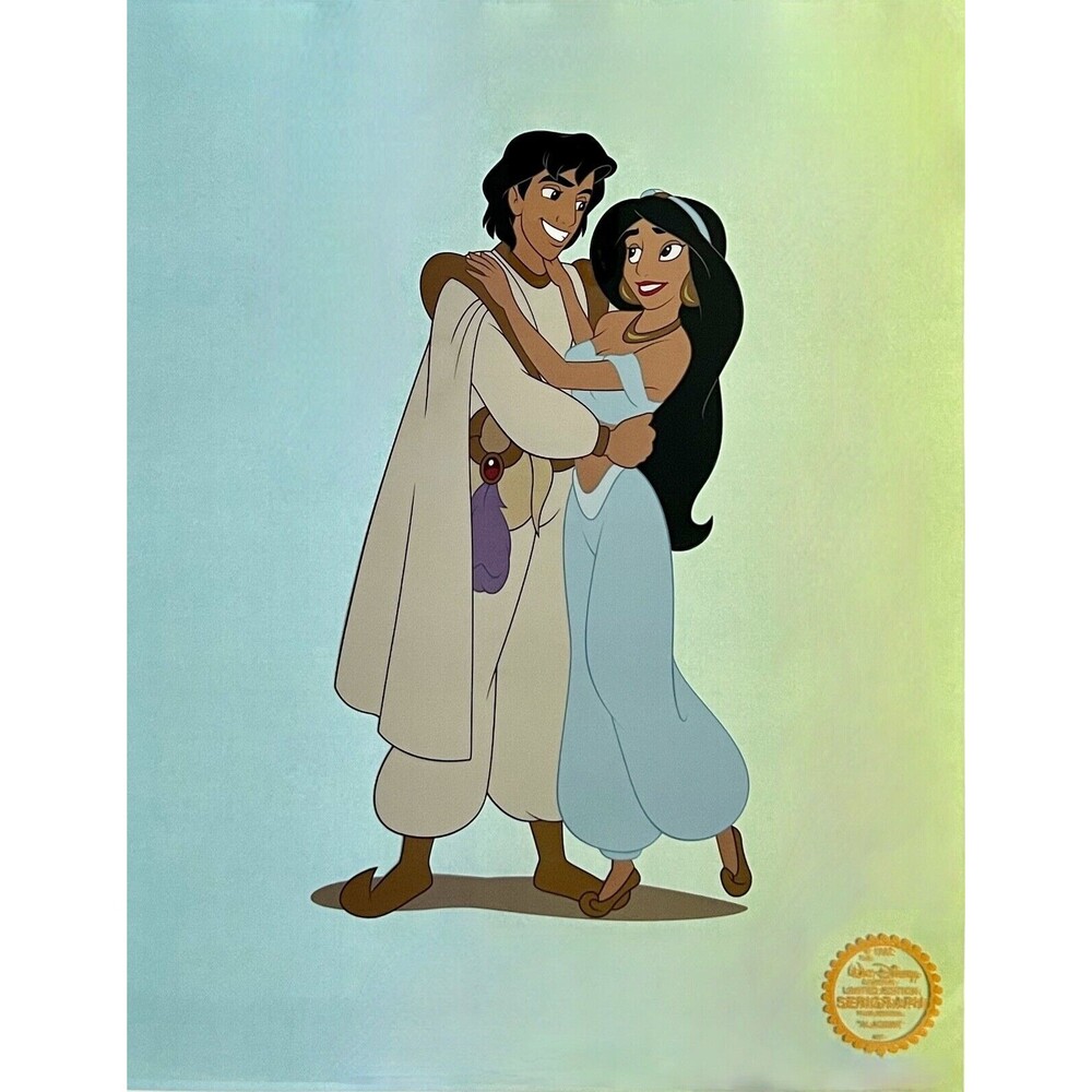 Disney JASMINE & ALADDIN Limited Edition Sericel Animation Art Cel Movie New